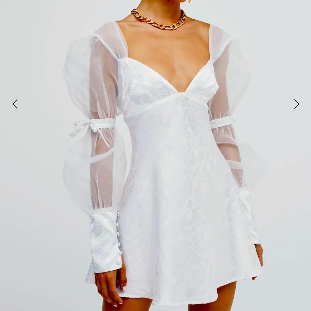 For Love and Lemons Gabrielle Puff Sleeve Mini Dress